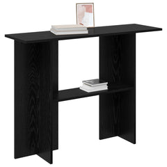 vidaXL Console Table Black Oak 100 x 30 x 75 cm Engineered Wood 3
