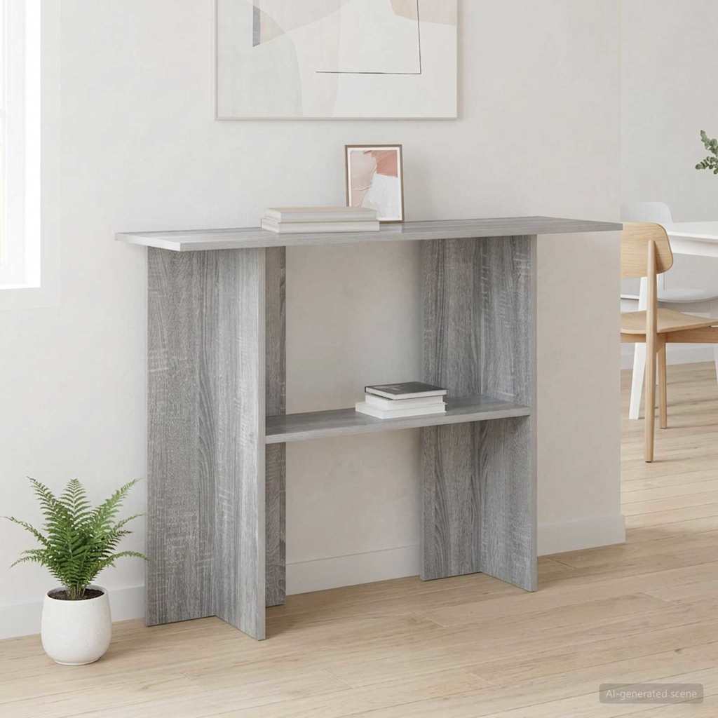 vidaXL Console Table Grey Sonoma 100 x 30 x 75 cm Engineered Wood 4