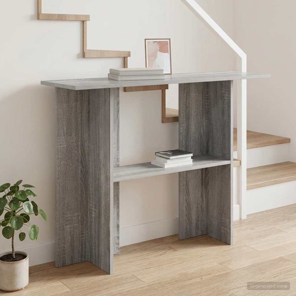 vidaXL Console Table Grey Sonoma 100 x 30 x 75 cm Engineered Wood 1