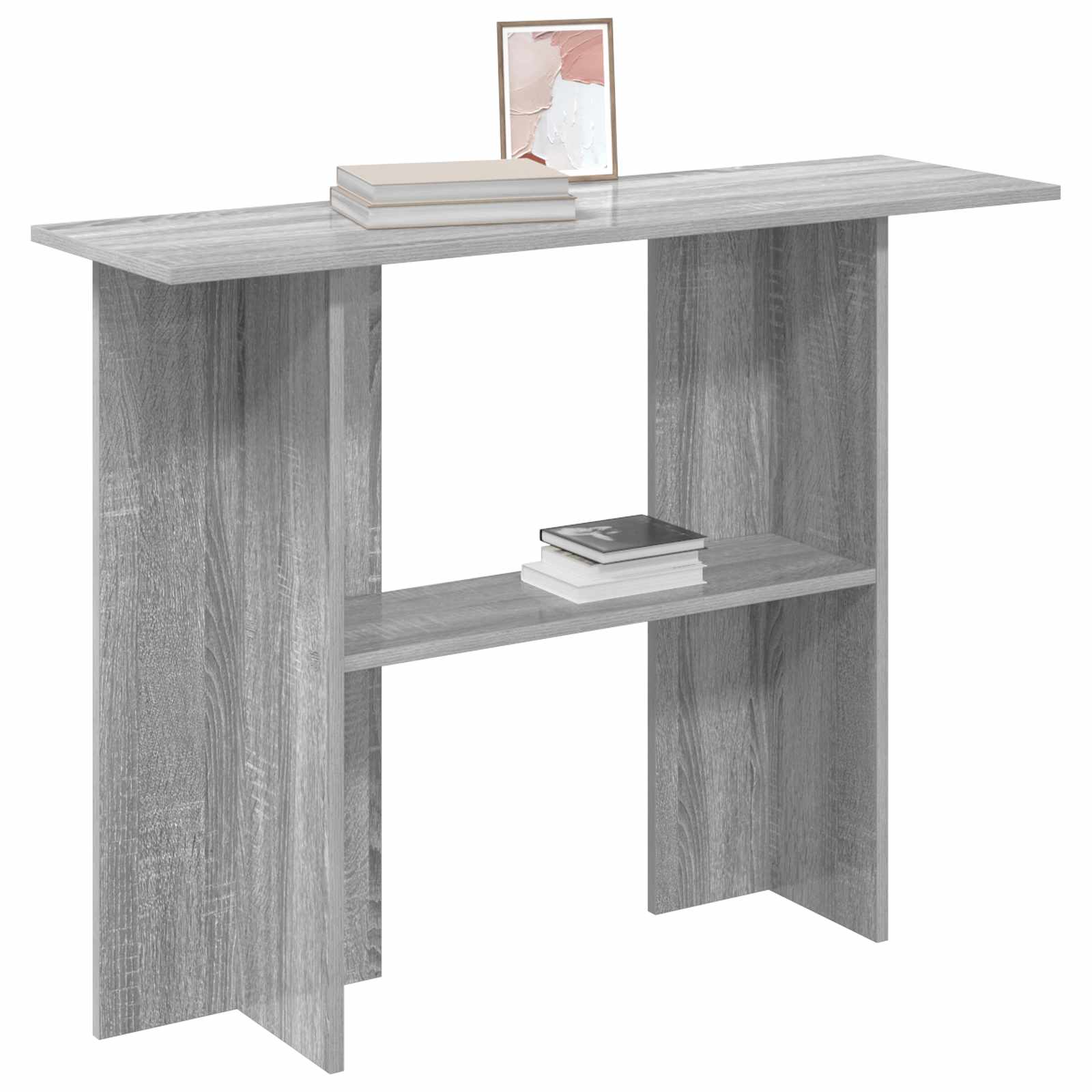 vidaXL Console Table Grey Sonoma 100 x 30 x 75 cm Engineered Wood 3