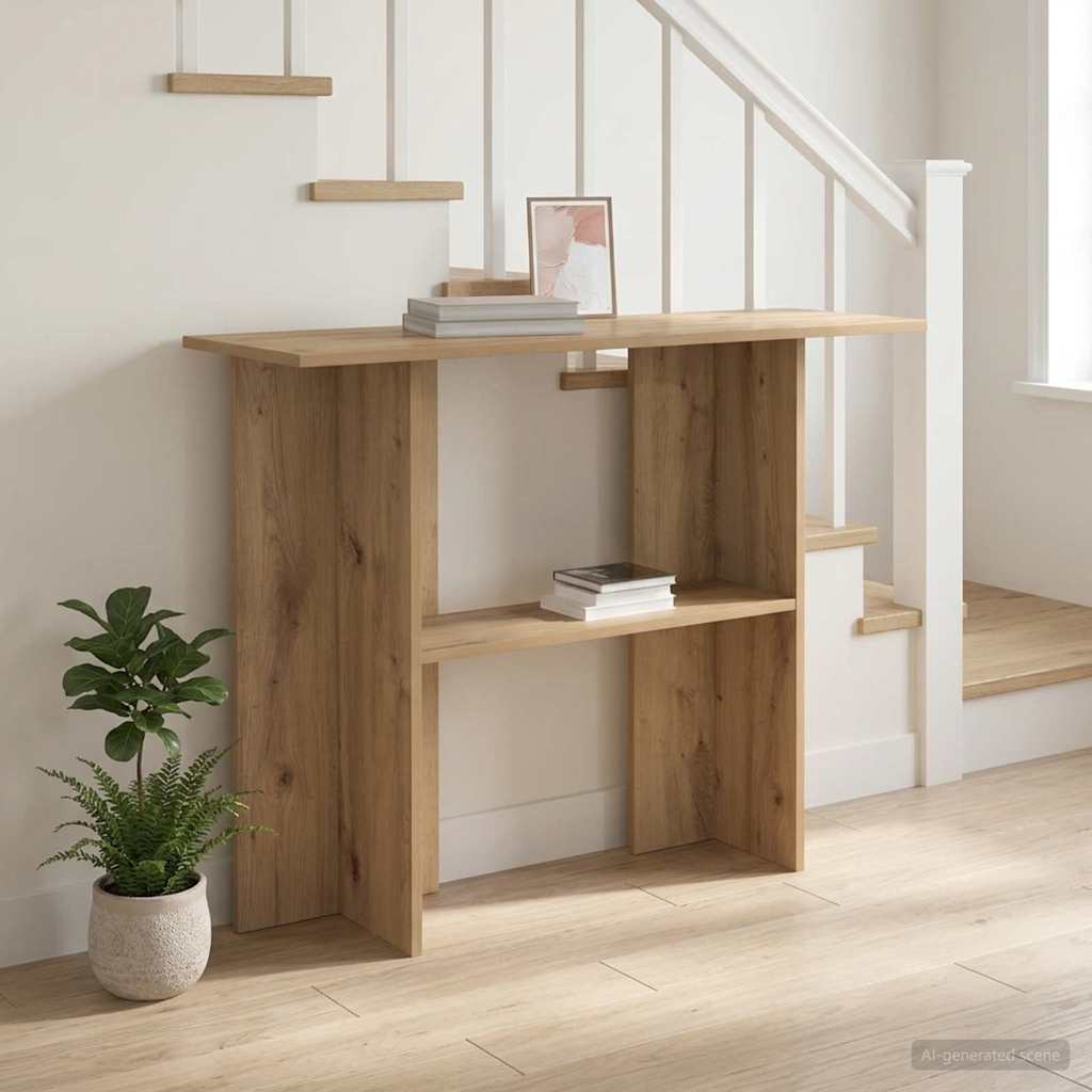 vidaXL Console Table Artisan Oak 100 x 30 x 75 cm Engineered Wood 4