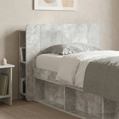 vidaXL Headboard Cabinet with Storage Concrete Grey Engineered Wood 4