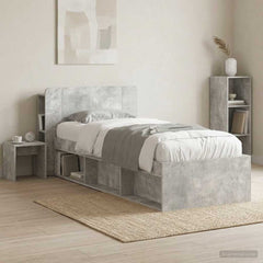vidaXL Headboard Cabinet with Storage Concrete Grey Engineered Wood 1