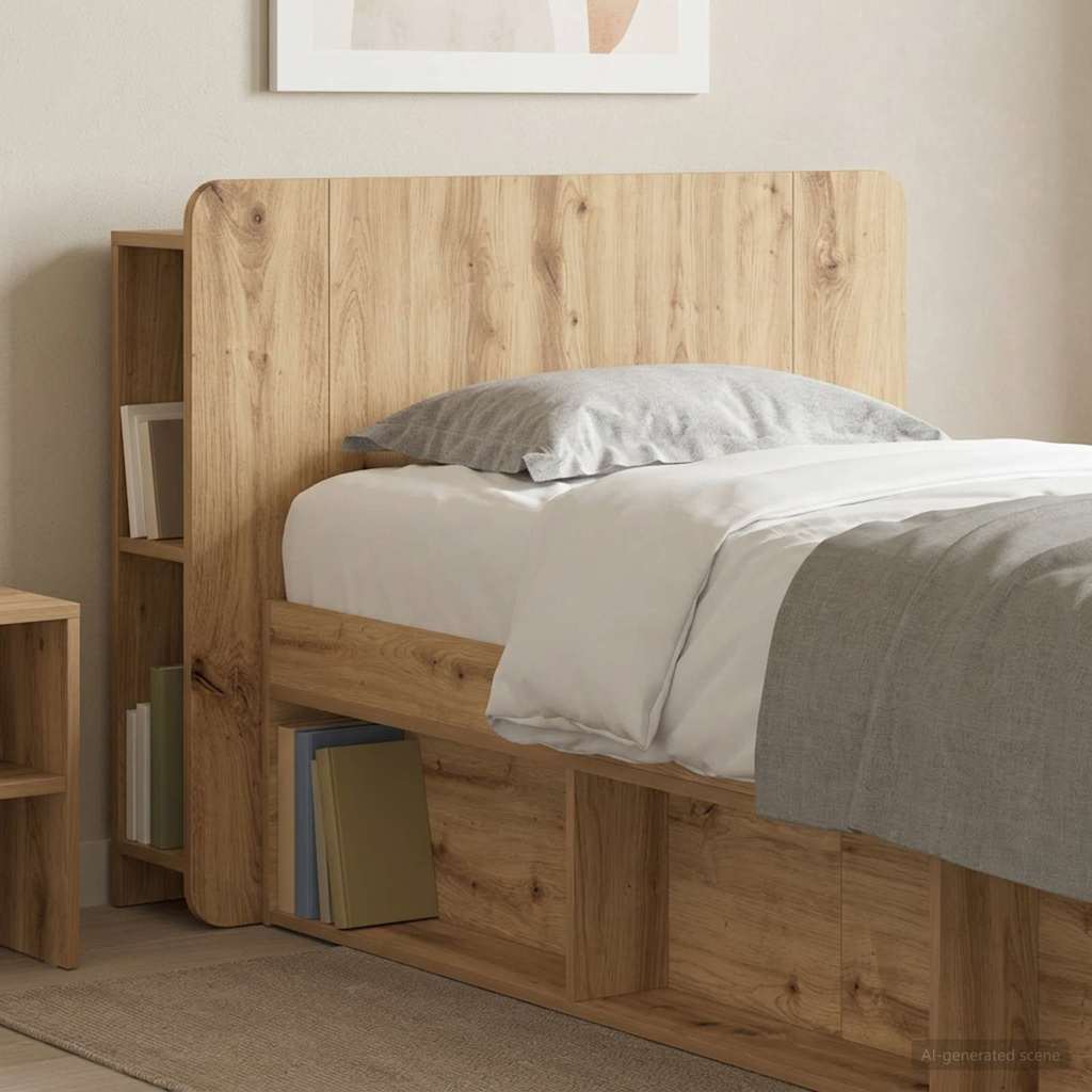 vidaXL Headboard Cabinet Artisan Oak 80 cm Engineered Wood 4