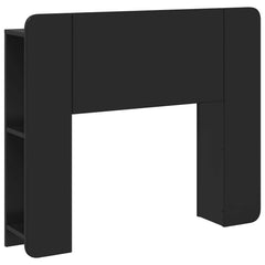 vidaXL Headboard Cabinet with Storage Black Engineered Wood 2