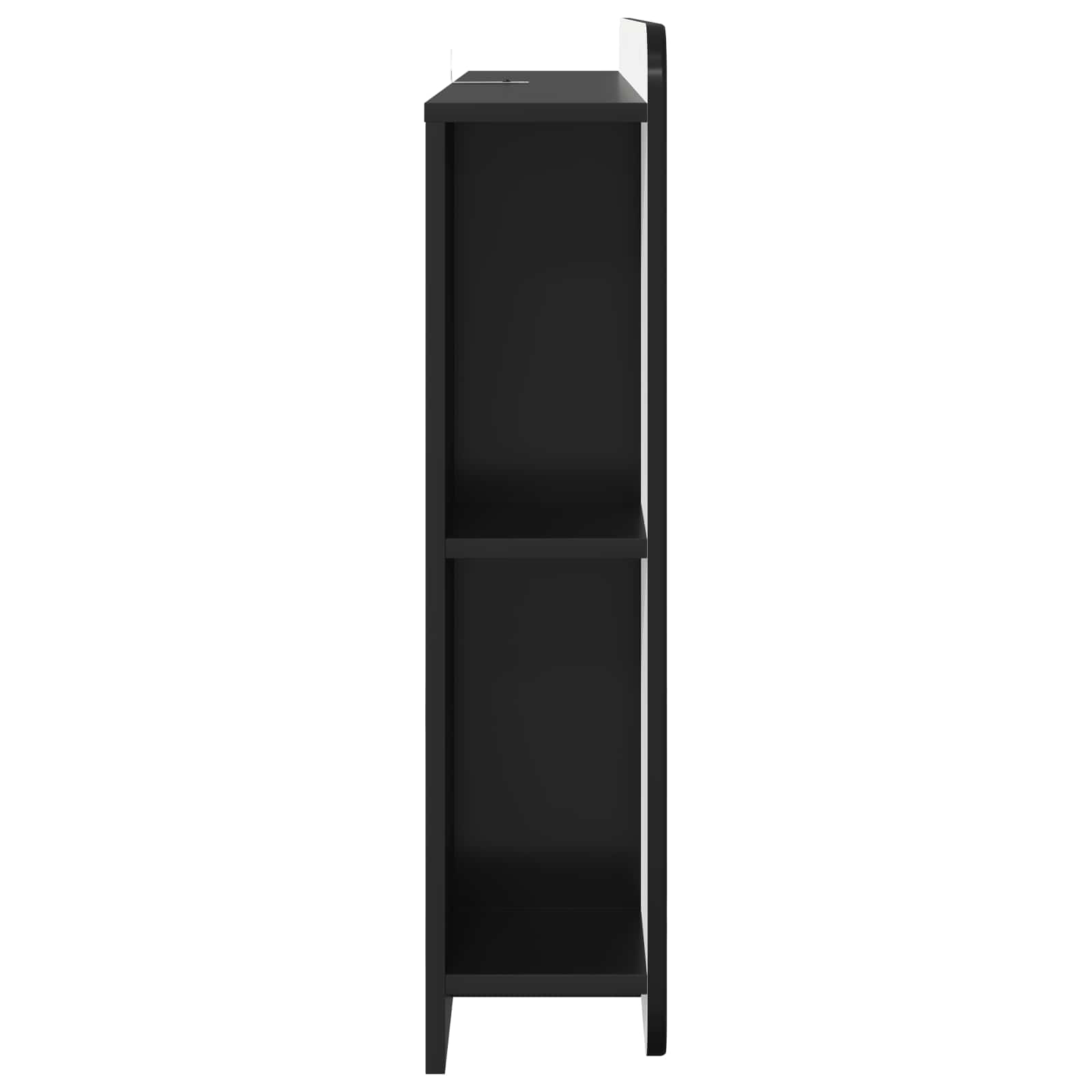 vidaXL Headboard Cabinet with Storage Black Engineered Wood 6