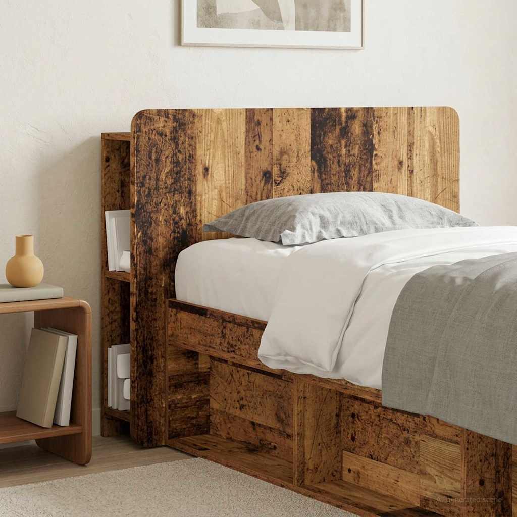 vidaXL Headboard Cabinet with Storage Old Wood Engineered Wood 1
