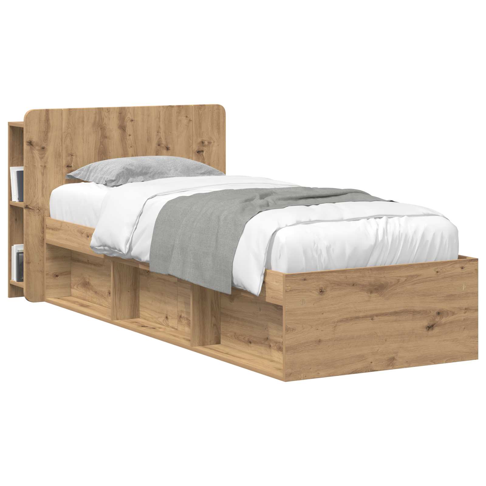 vidaXL Headboard Cabinet Artisan Oak 100 cm Engineered Wood 3