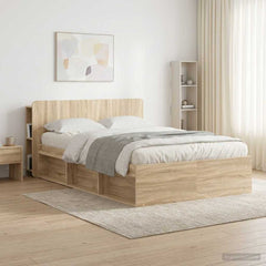 vidaXL Headboard Cabinet with Storage Sonoma Engineered Wood 1