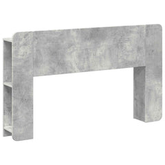 vidaXL Headboard Cabinet with Storage Concrete Grey Engineered Wood 2