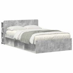 vidaXL Headboard Cabinet with Storage Concrete Grey Engineered Wood 3