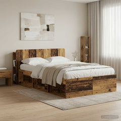 vidaXL Headboard Cabinet with Storage Old Wood Engineered Wood 1