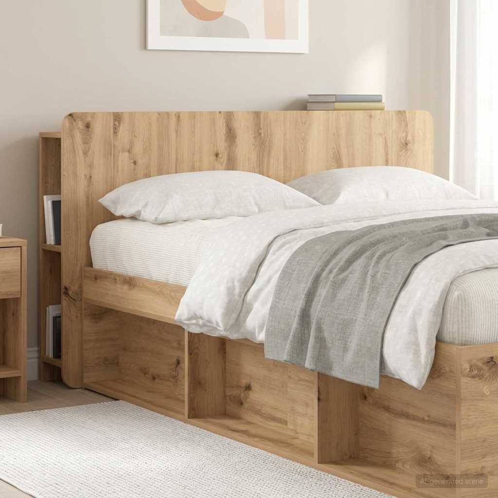 vidaXL Headboard Cabinet Artisan Oak Engineered Wood 1