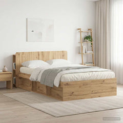 vidaXL Headboard Cabinet Artisan Oak Engineered Wood 4
