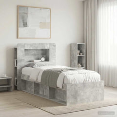 vidaXL Headboard Cabinet with Storage Concrete Grey Engineered Wood 1