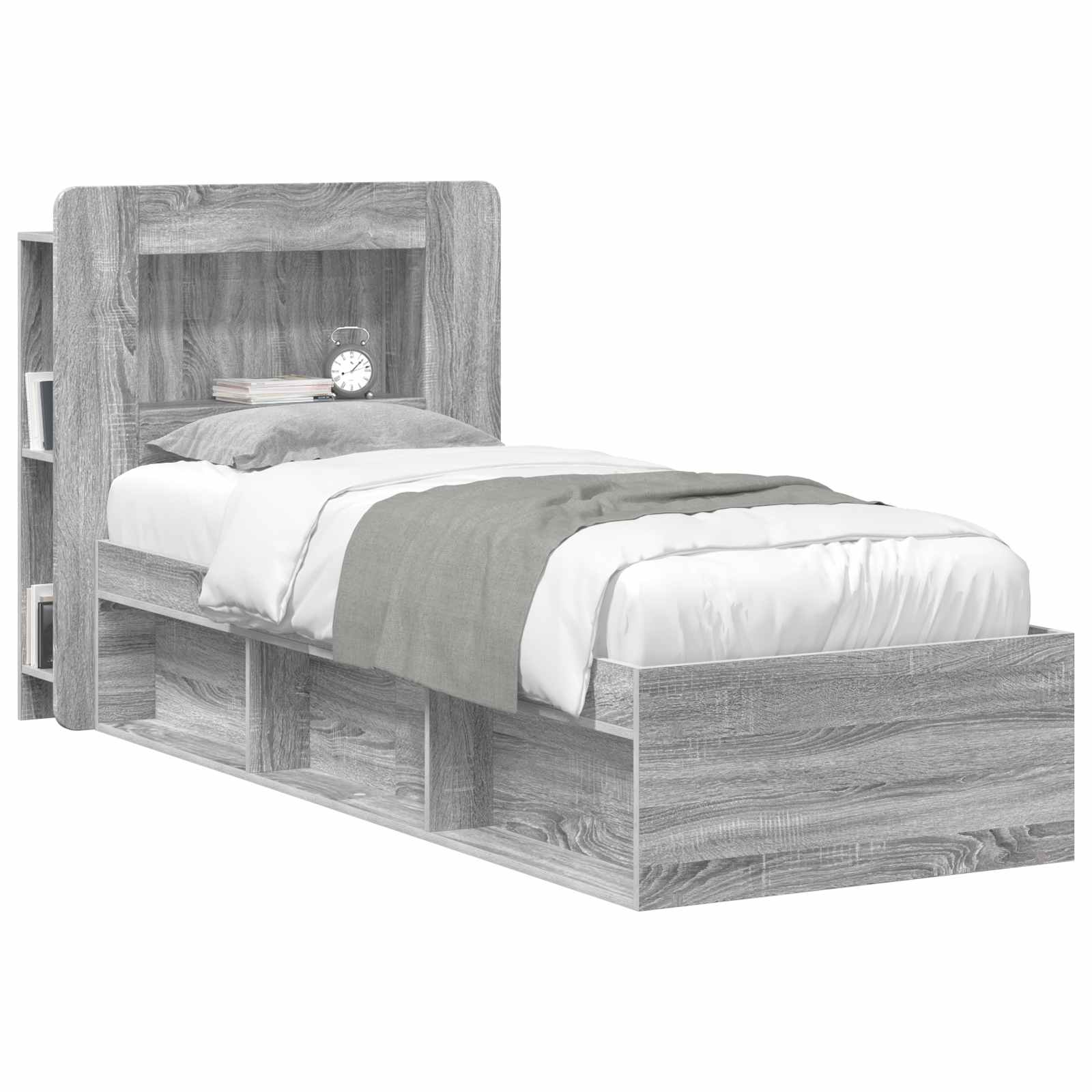 vidaXL Headboard Cabinet with Storage Grey Sonoma Engineered Wood 3