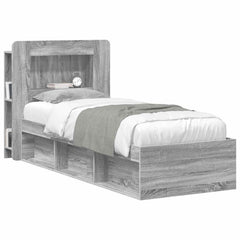vidaXL Headboard Cabinet with Storage Grey Sonoma Engineered Wood 3