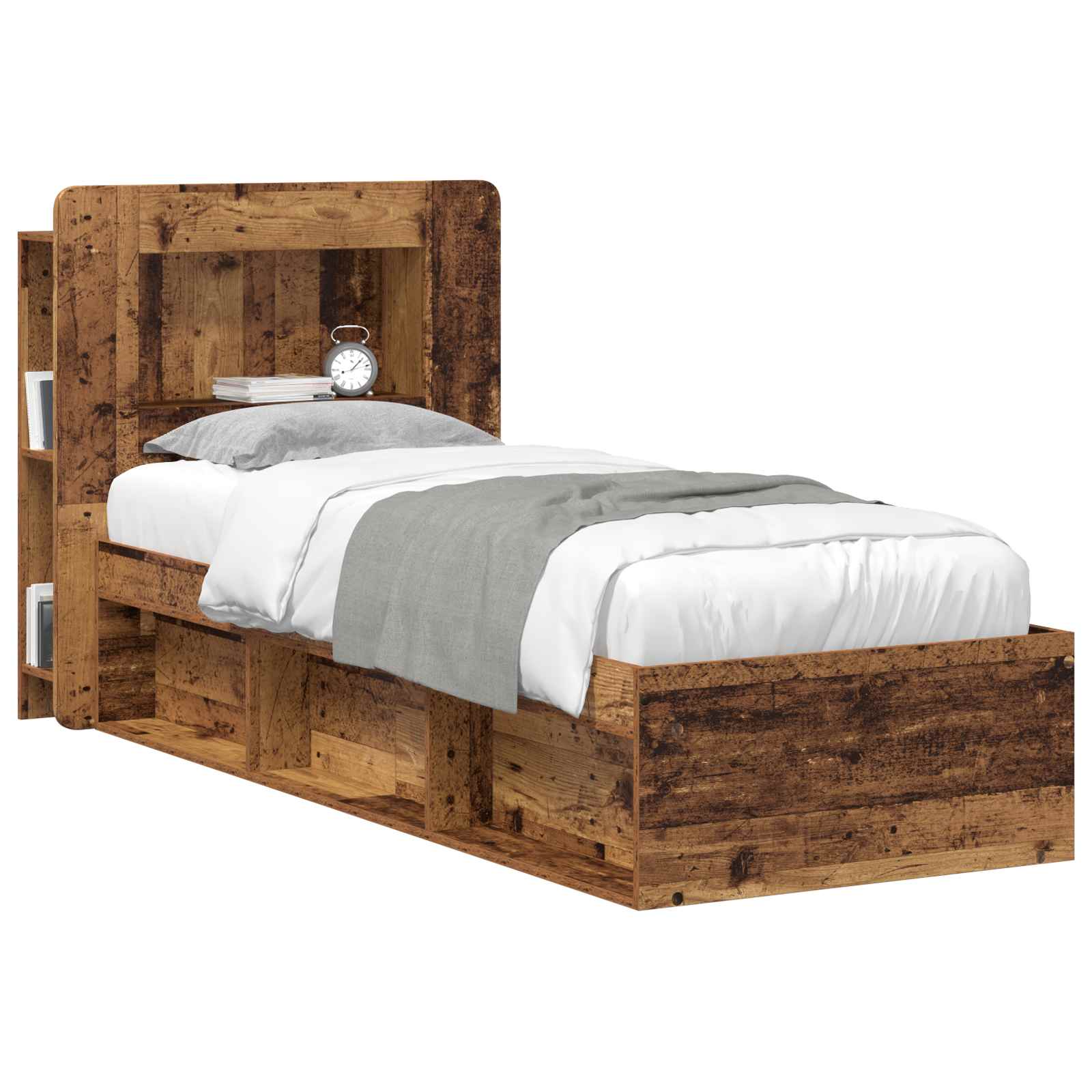 vidaXL Headboard Cabinet with Storage Old Wood Engineered Wood 3