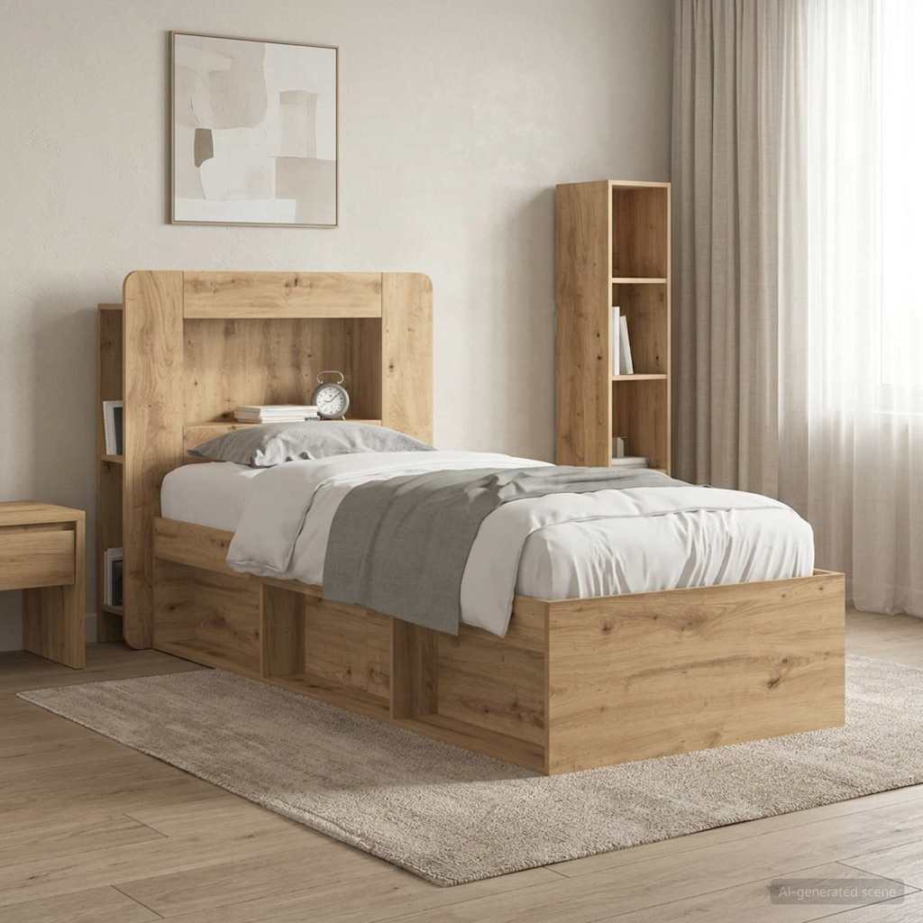 vidaXL Headboard Cabinet Artisan Oak 80 cm Engineered Wood 4