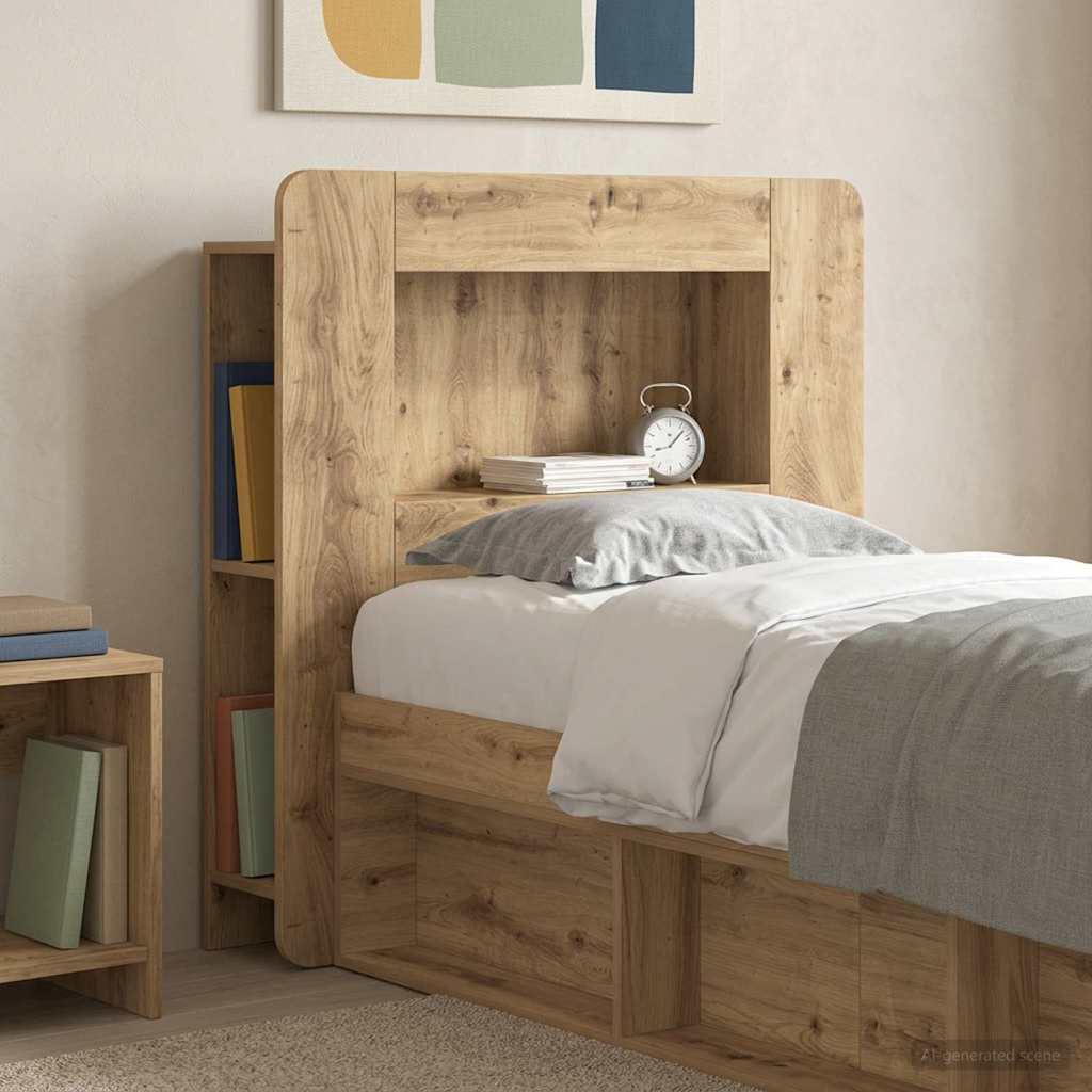 vidaXL Headboard Cabinet Artisan Oak 80 cm Engineered Wood 1