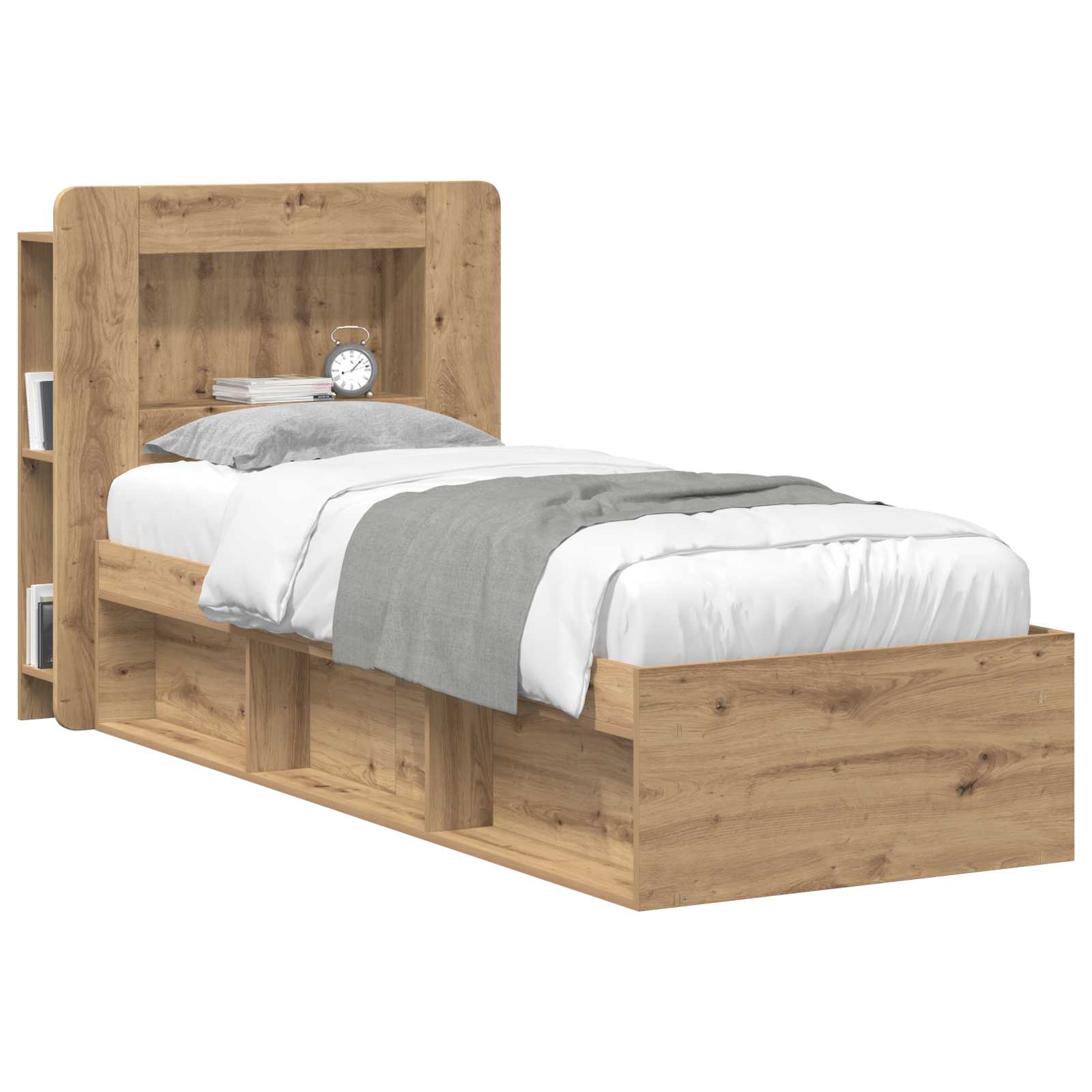 vidaXL Headboard Cabinet Artisan Oak 80 cm Engineered Wood 3