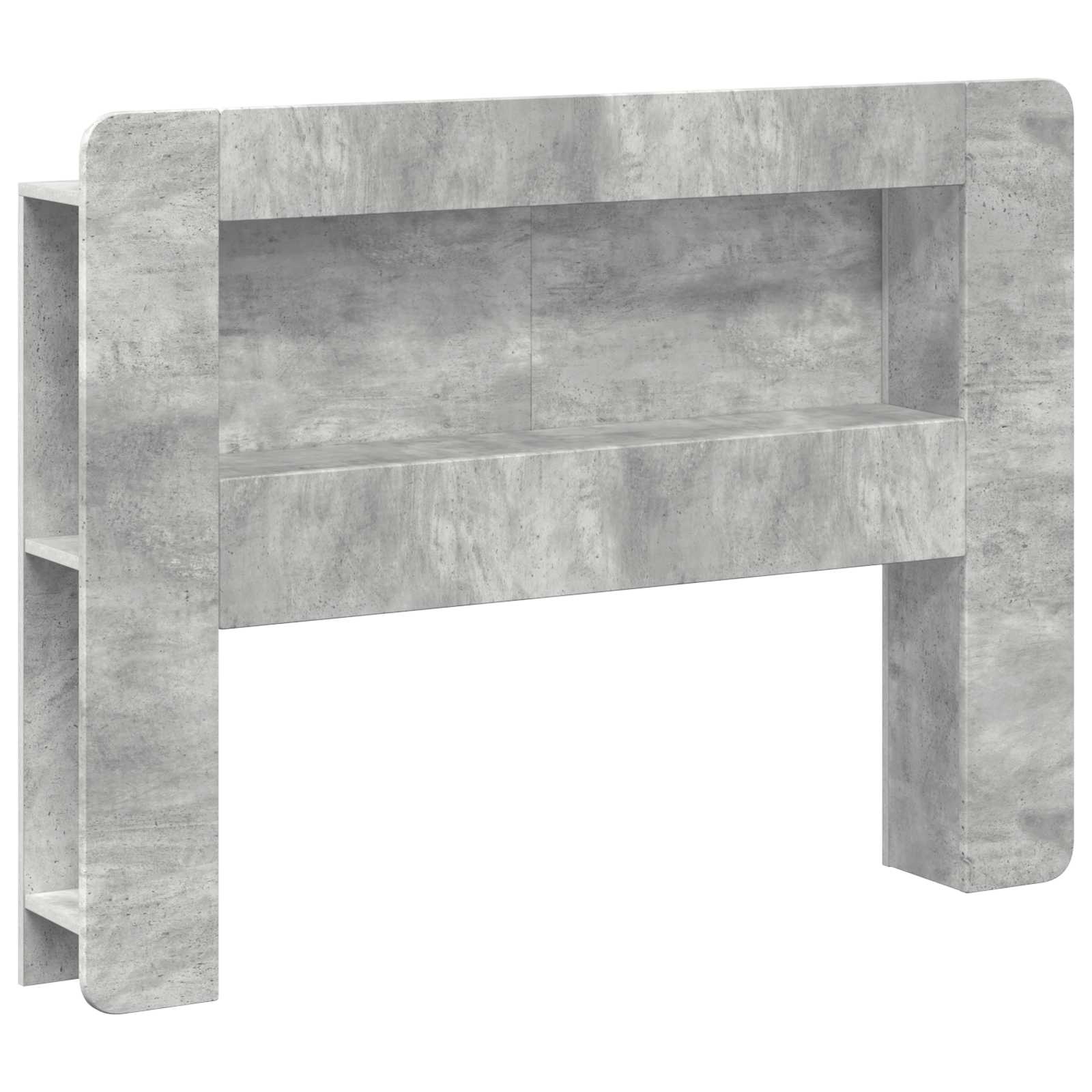vidaXL Headboard Cabinet with Storage Concrete Grey Engineered Wood 2