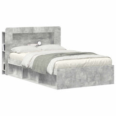 vidaXL Headboard Cabinet with Storage Concrete Grey Engineered Wood 3