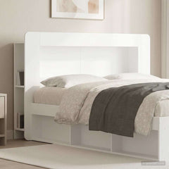 Headboard Cabinet with Storage Engineered Wood Width 140 cm White