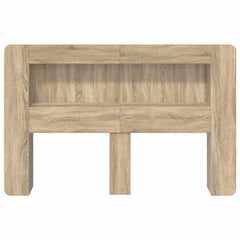 Headboard Cabinet with Storage Engineered Wood Width 140 cm Sonoma oak