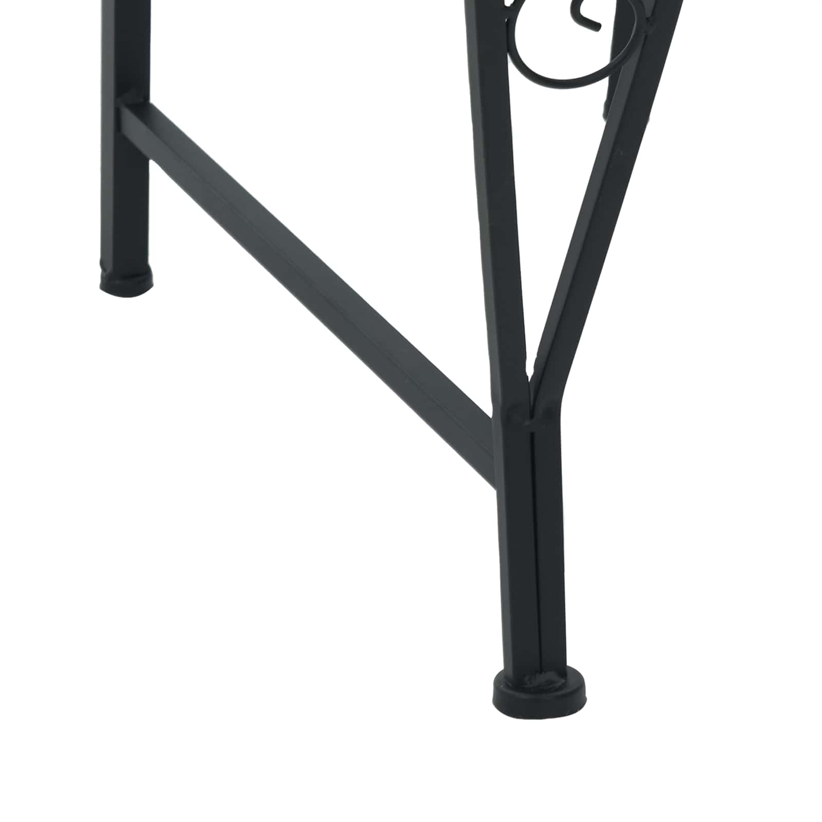 vidaXL Tree Bench 4-Seater 160 x 80 x 89 cm Steel Black Half-round 3