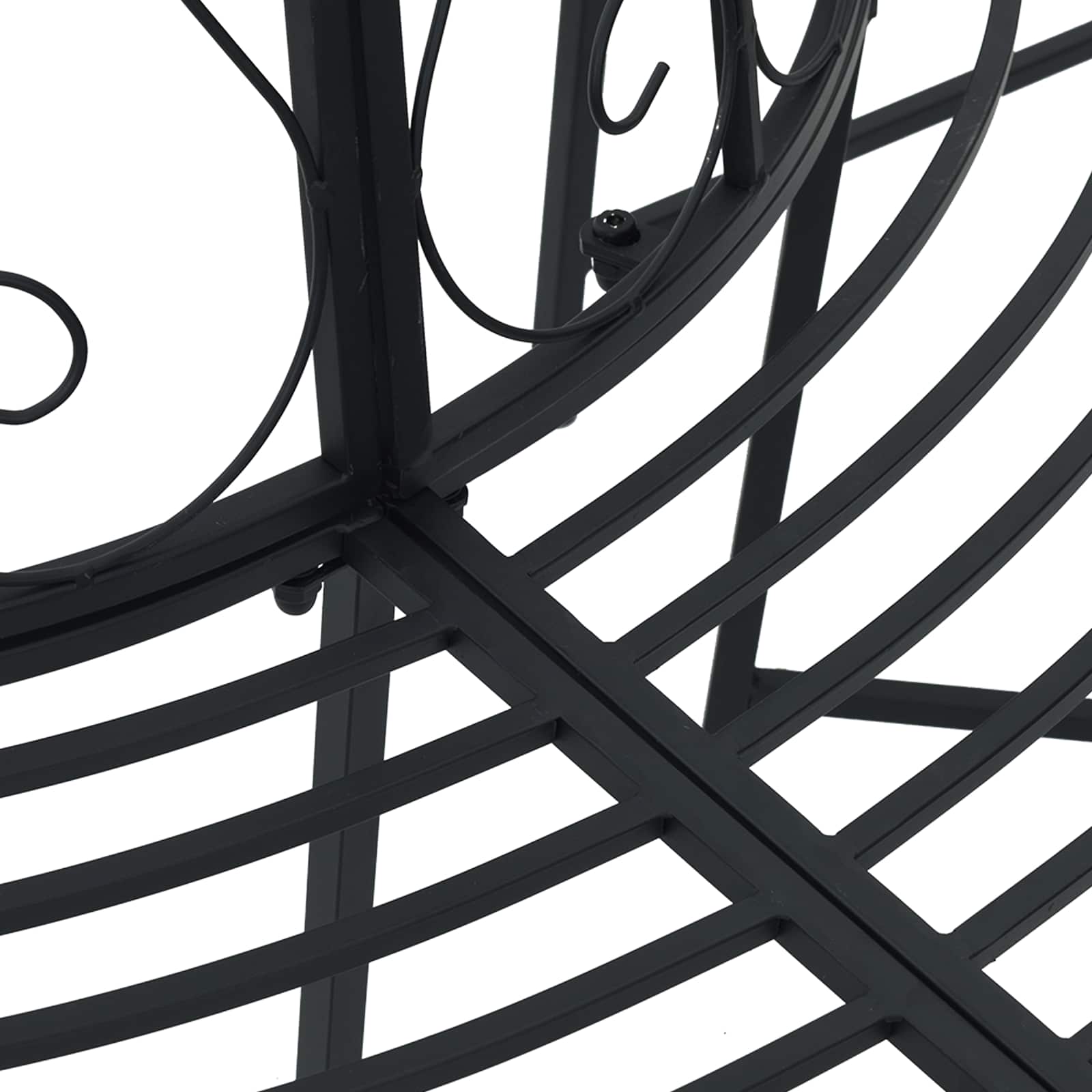 vidaXL Tree Bench 4-Seater 160 x 80 x 89 cm Steel Black Half-round 4