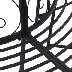 vidaXL Tree Bench 4-Seater 160 x 80 x 89 cm Steel Black Half-round 4