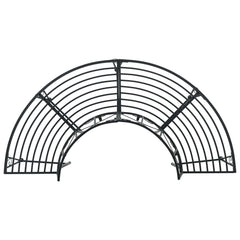 vidaXL Tree Bench 4-Seater 160 x 80 x 89 cm Steel Black Half-round 2