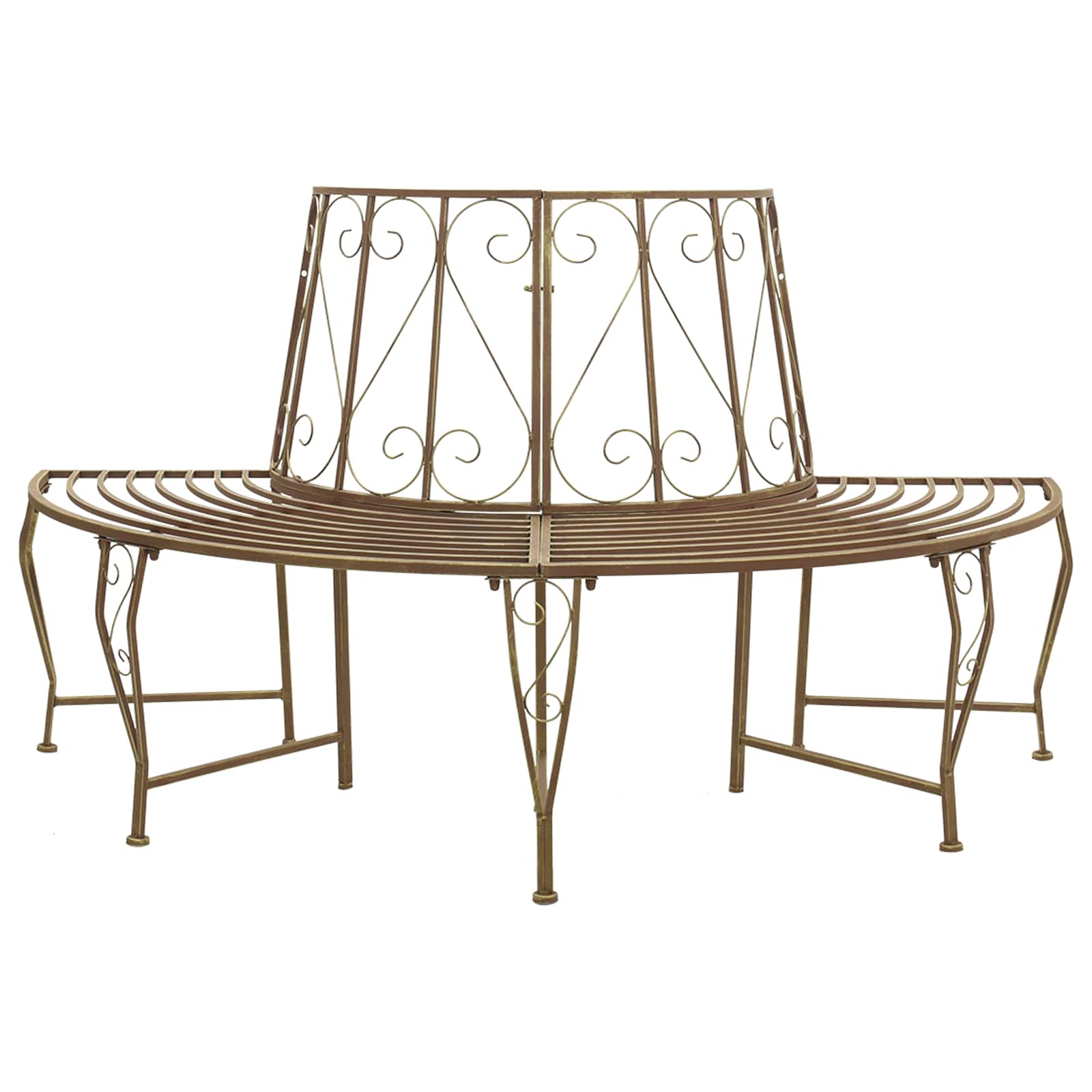 vidaXL Tree Bench 4-Seater 160 x 80 x 89 cm Steel Antique Brown 1