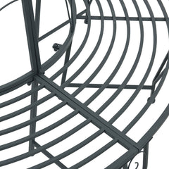 vidaXL Tree Bench 8-Seater Ø 160 x 89 cm Steel Silver Grey Round 3