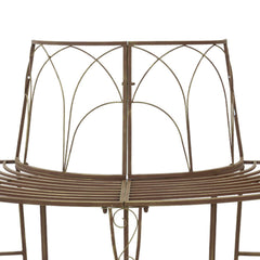 vidaXL Tree Bench 4-Seater 160 x 80 x 89 cm Steel Antique Brown 4