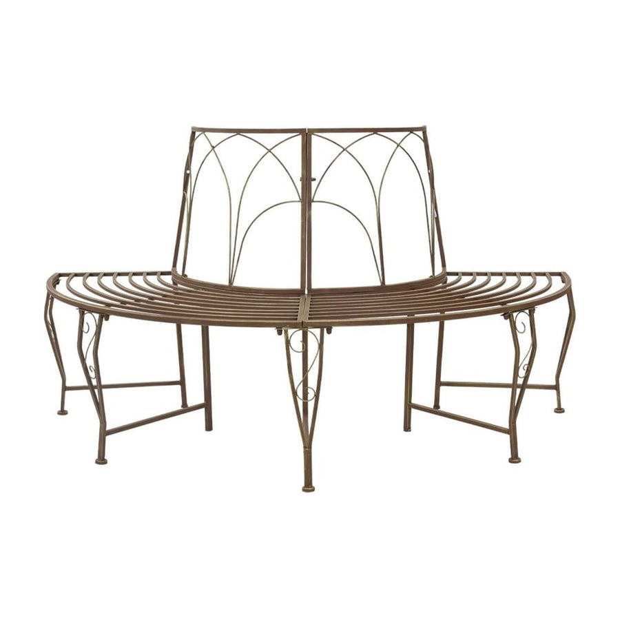 Tree Bench 4 -Seater Steel Antique Brown