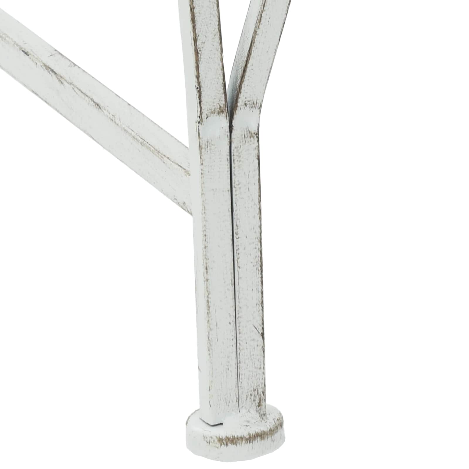 vidaXL Tree Bench 4-Seater 160 x 80 x 89 cm Steel Antique White 2