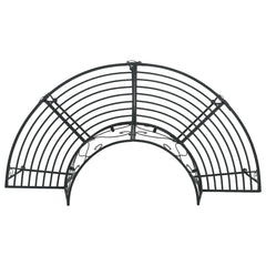 vidaXL Tree Bench 4-Seater 160 x 80 x 89 cm Steel Black Half-round 2