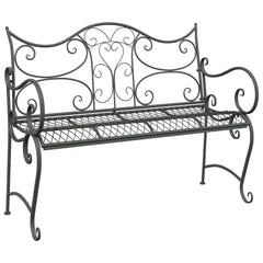 vidaXL Garden Bench 2-Seater 114 x 56.5 x 90 cm Steel Silver Grey 2