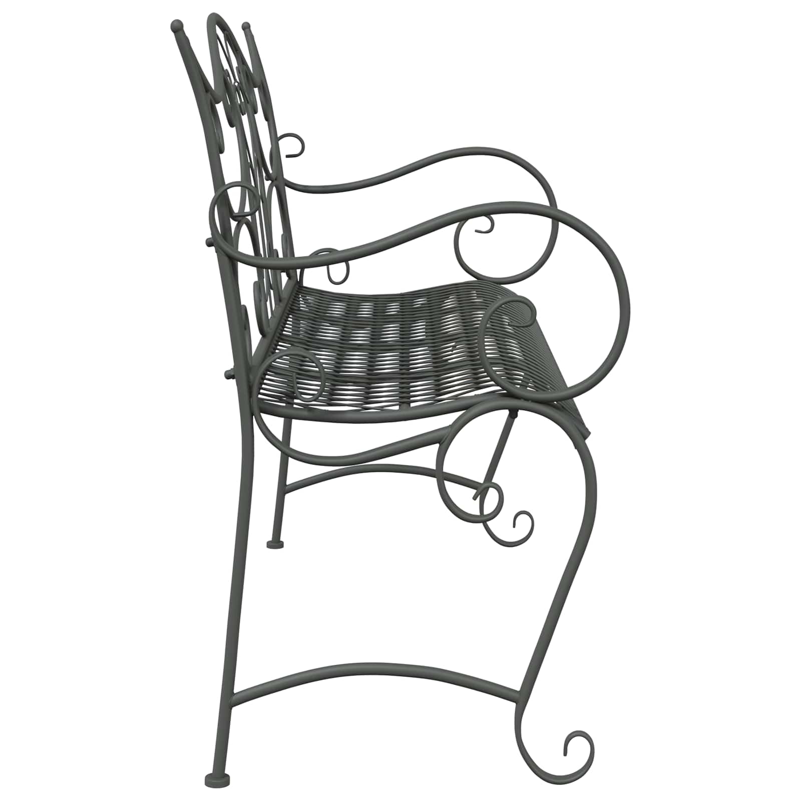vidaXL Garden Bench 2-Seater 114 x 56.5 x 90 cm Steel Silver Grey 4