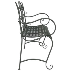 vidaXL Garden Bench 2-Seater 114 x 56.5 x 90 cm Steel Silver Grey 4