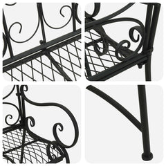 vidaXL Garden Bench 2-Seater 114 x 56.5 x 90 cm Steel Black 6
