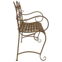 vidaXL Garden Bench 2-Seater 114 x 56.5 x 90 cm Steel Antique Brown 4
