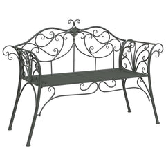 vidaXL Garden Bench 2-Seater 130 x 47 x 90 cm Steel Silver Grey 2