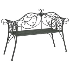 vidaXL Garden Bench 2-Seater 130 x 47 x 90 cm Steel Silver Grey 5
