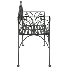 vidaXL Garden Bench 2-Seater 130 x 47 x 90 cm Steel Silver Grey 4