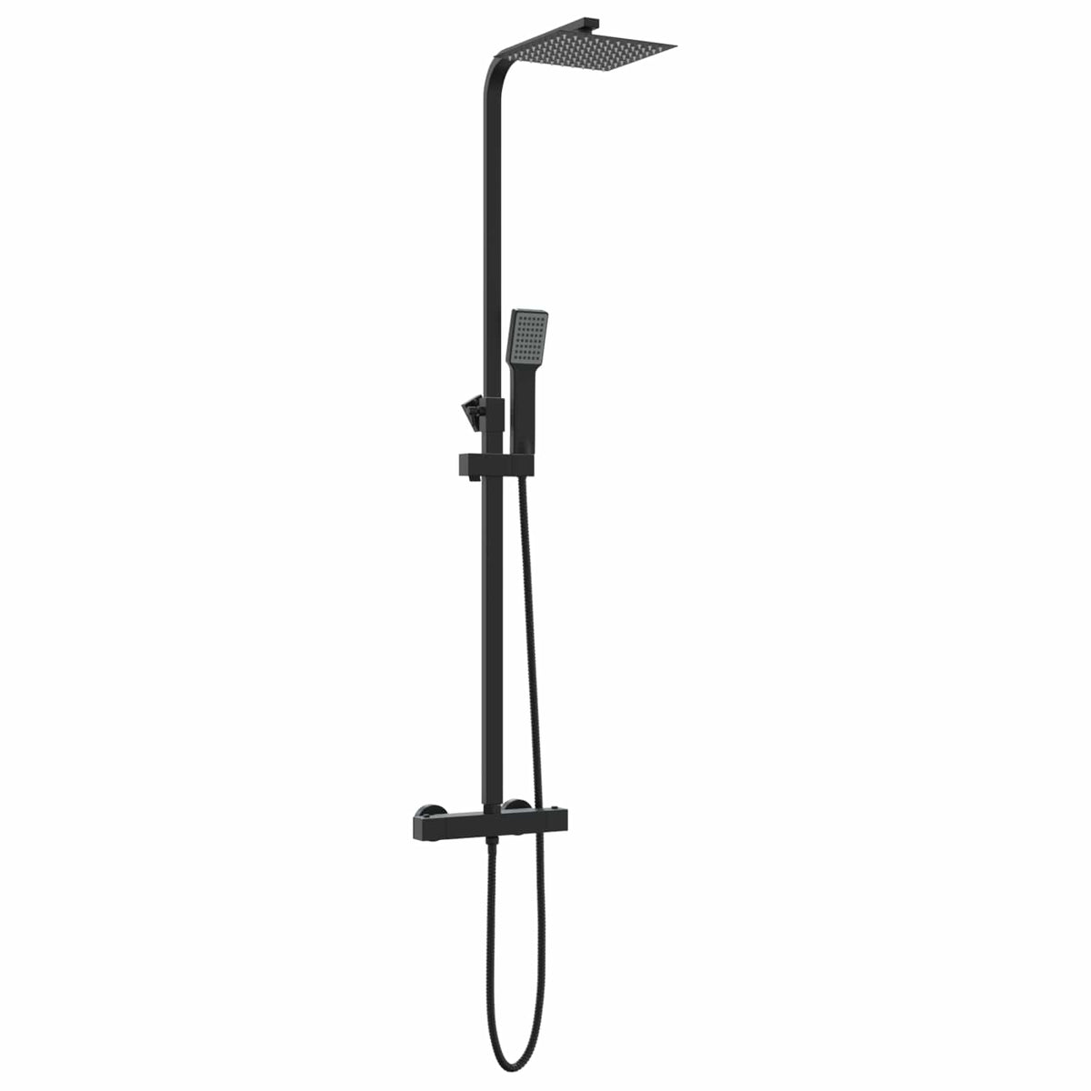 Thermostatic Shower System Set Stainless Steel 201 Black Square