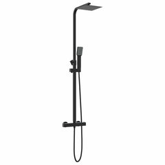 Thermostatic Shower System Set Stainless Steel 201 Black Square