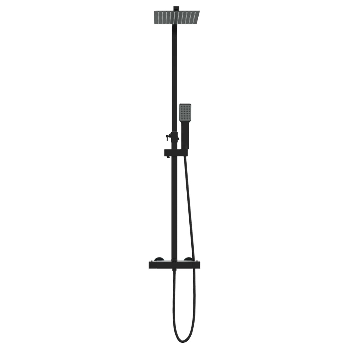 Thermostatic Shower System Set Stainless Steel 201 Black Square